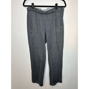 Nike Pants Mens Large Therma-Fit Ankle Zip Gray Elastic Waist Sweatpant Open Hem